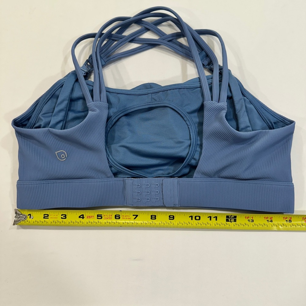 Sweat & Milk Strappy Nursing Sports Bra Womens Size M Blue Ribbed | Athleisure - Picture 7 of 9